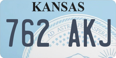 KS license plate 762AKJ