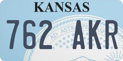 KS license plate 762AKR