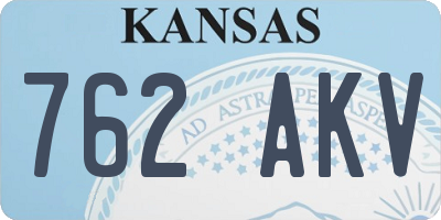 KS license plate 762AKV