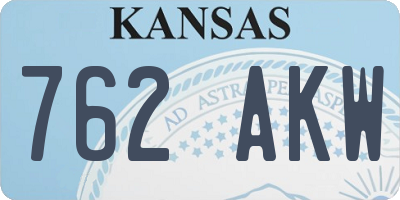 KS license plate 762AKW