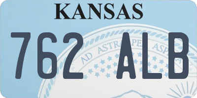 KS license plate 762ALB