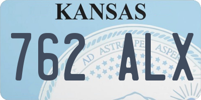 KS license plate 762ALX