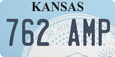 KS license plate 762AMP