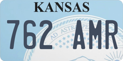 KS license plate 762AMR