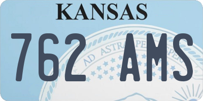 KS license plate 762AMS