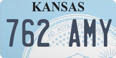 KS license plate 762AMY