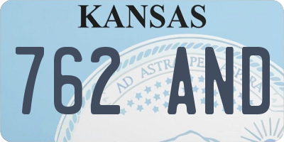 KS license plate 762AND