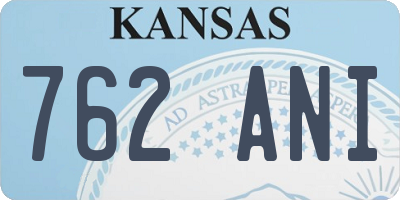 KS license plate 762ANI