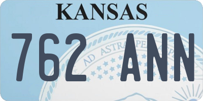 KS license plate 762ANN