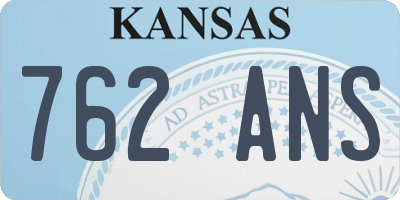 KS license plate 762ANS