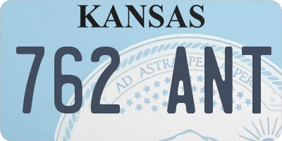 KS license plate 762ANT