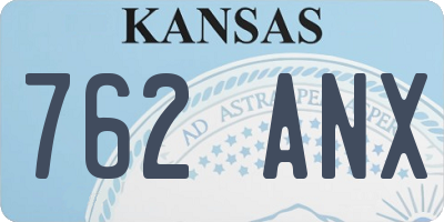 KS license plate 762ANX