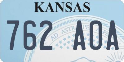 KS license plate 762AOA