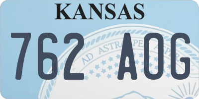 KS license plate 762AOG