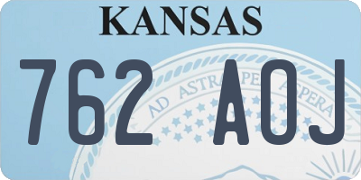 KS license plate 762AOJ