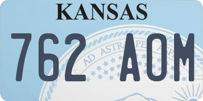 KS license plate 762AOM