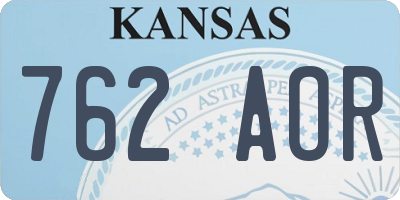 KS license plate 762AOR