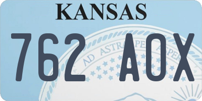 KS license plate 762AOX