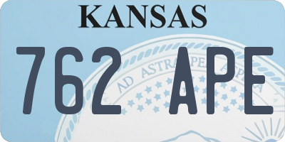 KS license plate 762APE