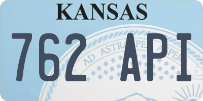 KS license plate 762API