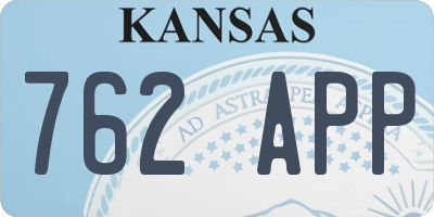 KS license plate 762APP