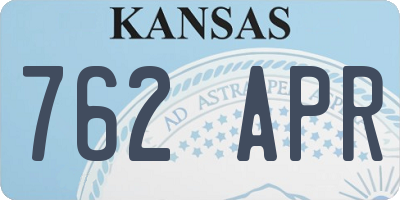 KS license plate 762APR