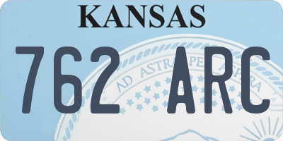 KS license plate 762ARC