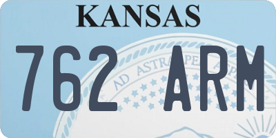 KS license plate 762ARM