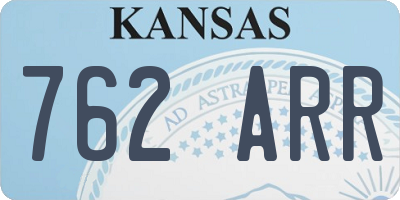KS license plate 762ARR