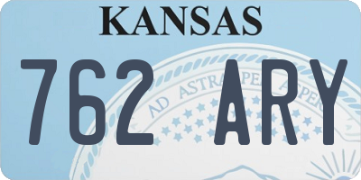 KS license plate 762ARY