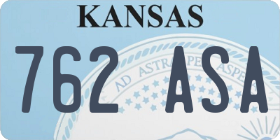 KS license plate 762ASA