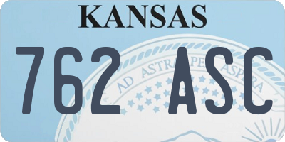 KS license plate 762ASC
