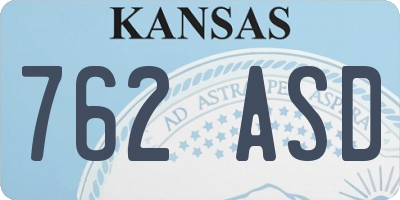 KS license plate 762ASD