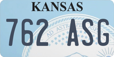 KS license plate 762ASG