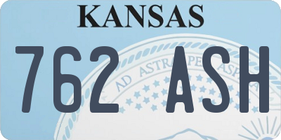KS license plate 762ASH
