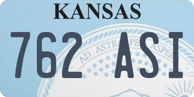 KS license plate 762ASI