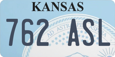 KS license plate 762ASL
