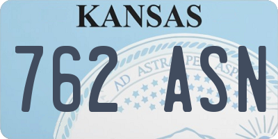 KS license plate 762ASN
