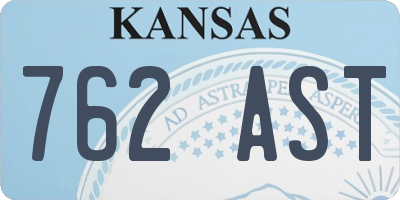 KS license plate 762AST