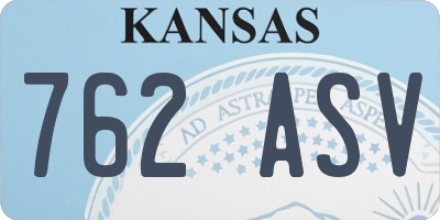 KS license plate 762ASV