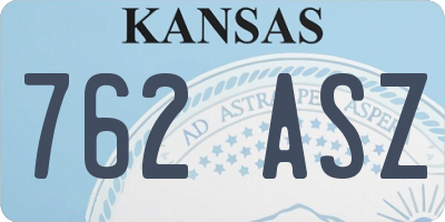 KS license plate 762ASZ