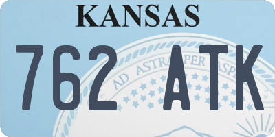 KS license plate 762ATK