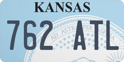 KS license plate 762ATL