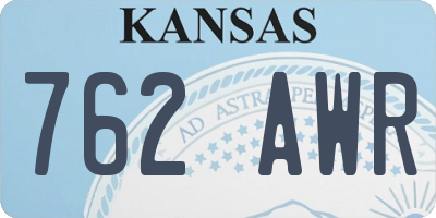 KS license plate 762AWR