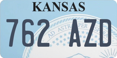 KS license plate 762AZD
