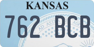 KS license plate 762BCB