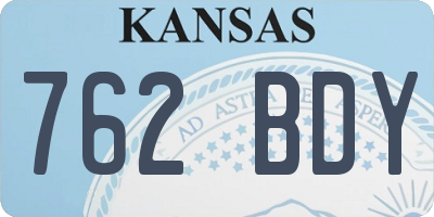 KS license plate 762BDY