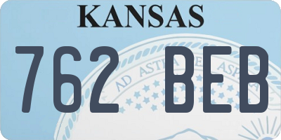 KS license plate 762BEB