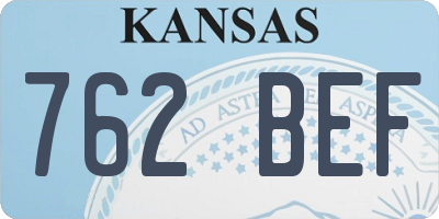 KS license plate 762BEF