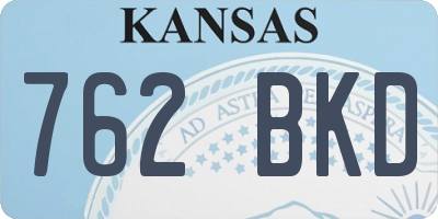 KS license plate 762BKD